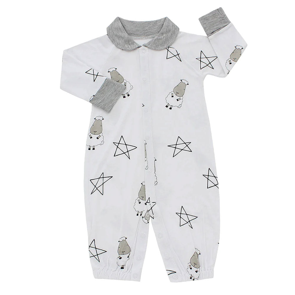 Girls Little Sheep Convertible Footie/Romper