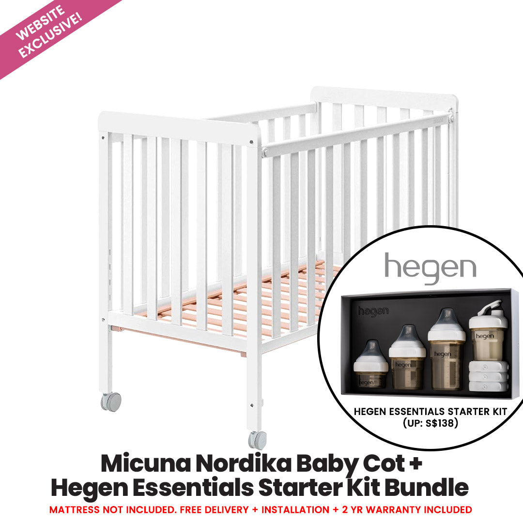 (Jarrons Online Exclusive) Micuna Nordika Baby Cot + Hegen Essentials Starter Kit BundlE - ⭐STARBUY