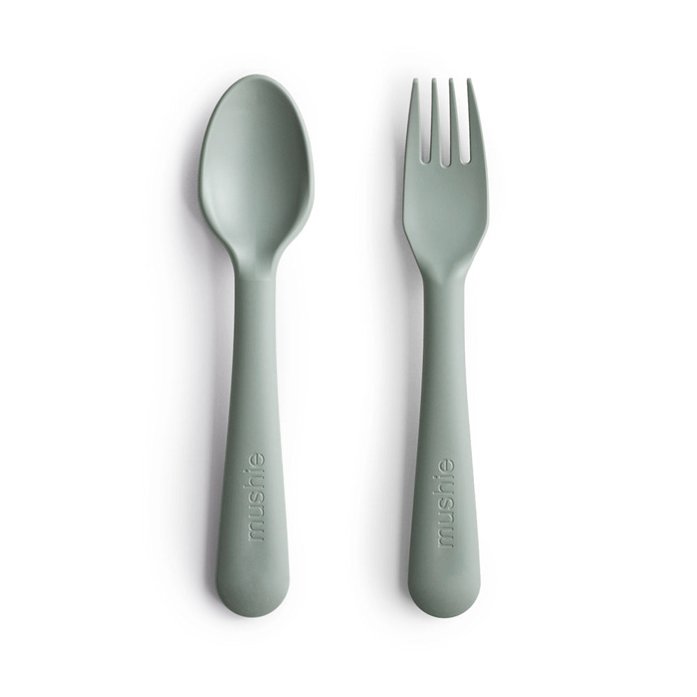 Mushie Dinnerware Fork & Spoon Set - 9 Colors