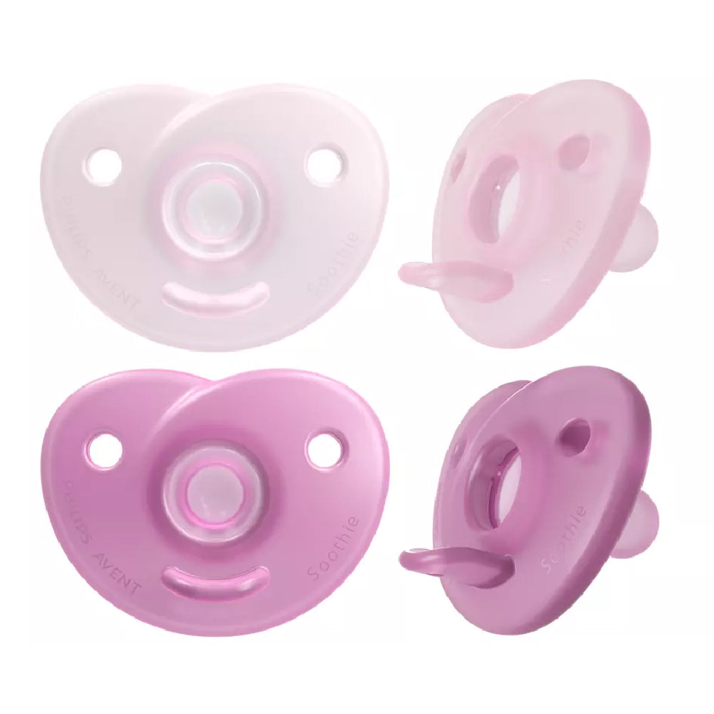 Philips Avent Curved Soothie - Blue / Pink (0 - 6M) (Twin Pack)