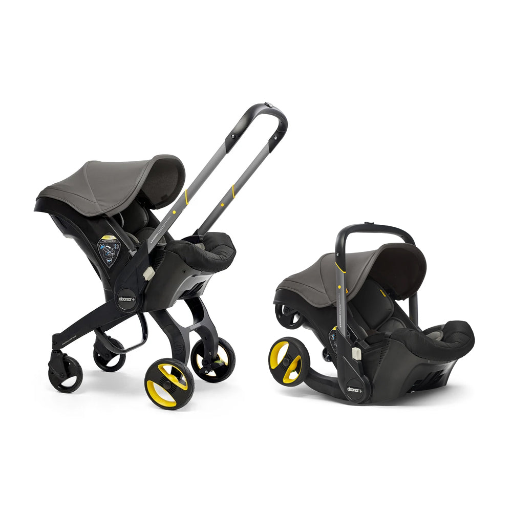 Grey car seat store and stroller