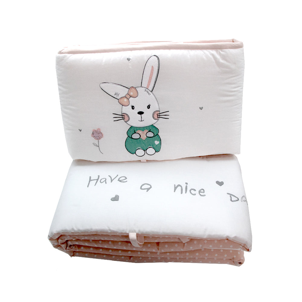 Happy Cot 100% Cotton Full Baby Bumper Set - Have a Nice Day