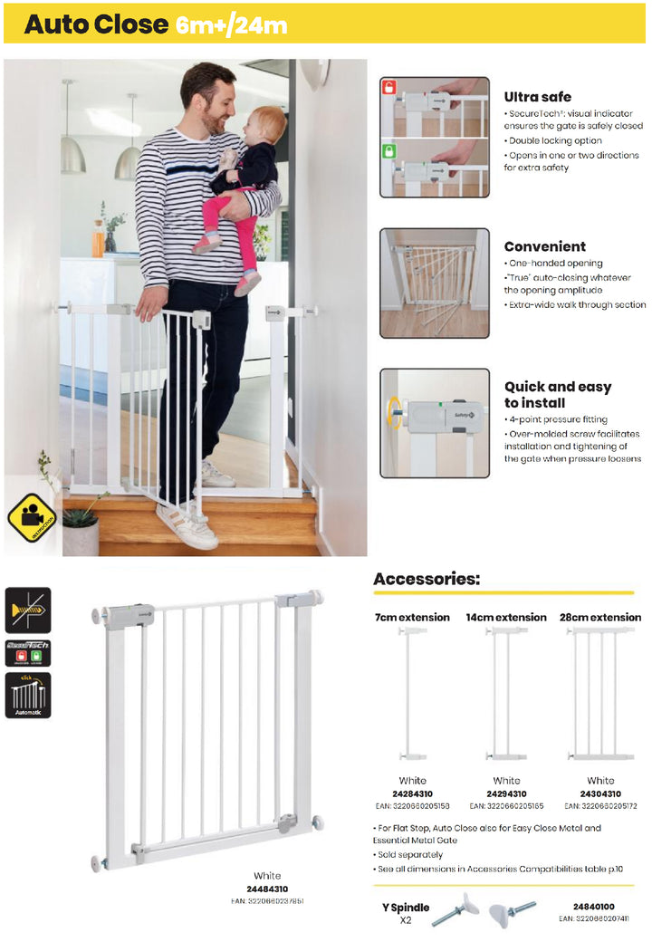 Safety 1st Auto Close U-Pressure Fix Gate - White