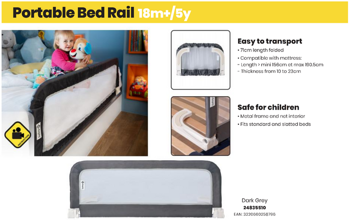 Safety 1st Portable Bed Rail - Dark Grey