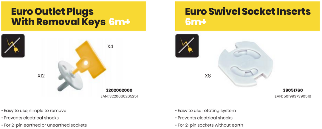 Electrical Plug Safety Inserts Safety 1st Euro Sockets Inserts / Outlet Plugs With Removal Keys ...