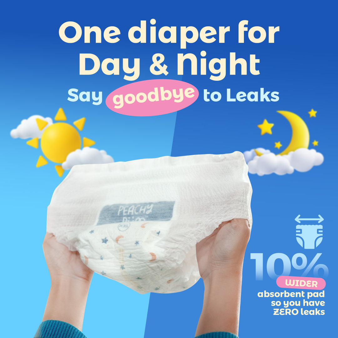 PeachyBum Cloud Soft Tape Diapers | 4 Sizes | Carton Deal