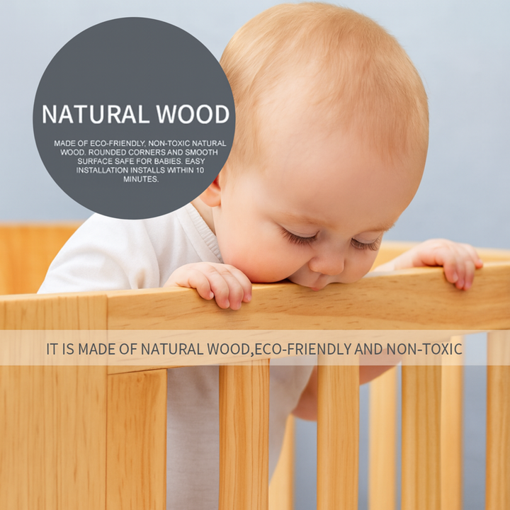 Happy Cot Happy Swing Natural Beech Wood Multifunctional 4-in-1 Baby Cot (Online Exclusive)
