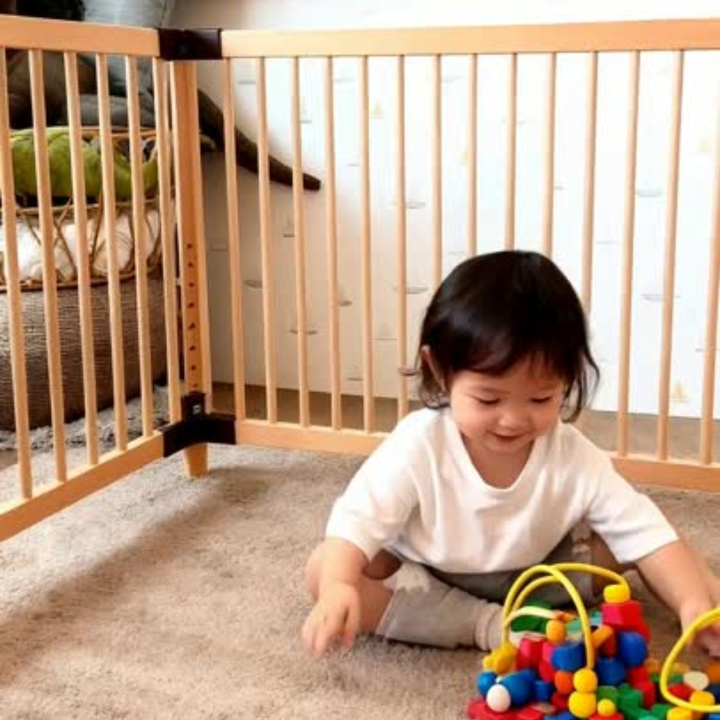 Happy Cot Happy Swing Natural Beech Wood Multifunctional 4-in-1 Baby Cot (Online Exclusive)