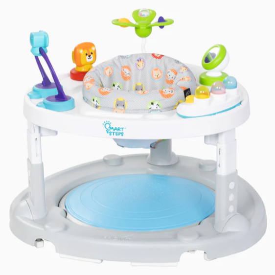 Baby Trend Bounce N Glide 3-in-1 Activity Center Walker with STEM Learning Toys - Safari Toss