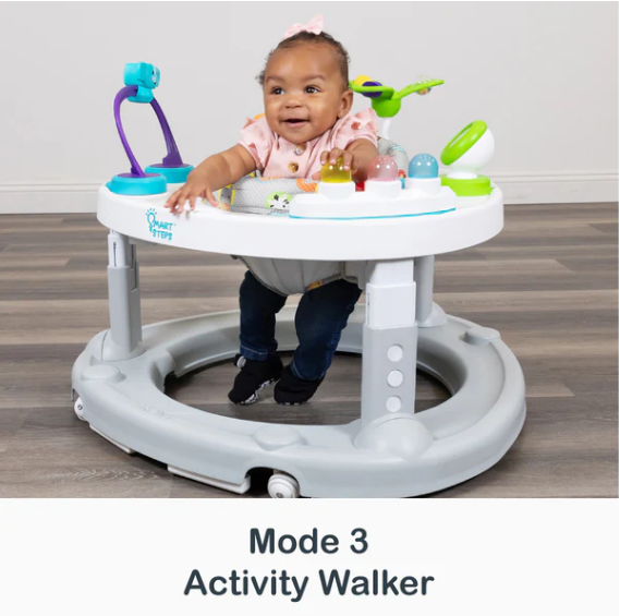 Baby Trend Bounce N Glide 3-in-1 Activity Center Walker with STEM Learning Toys - Safari Toss