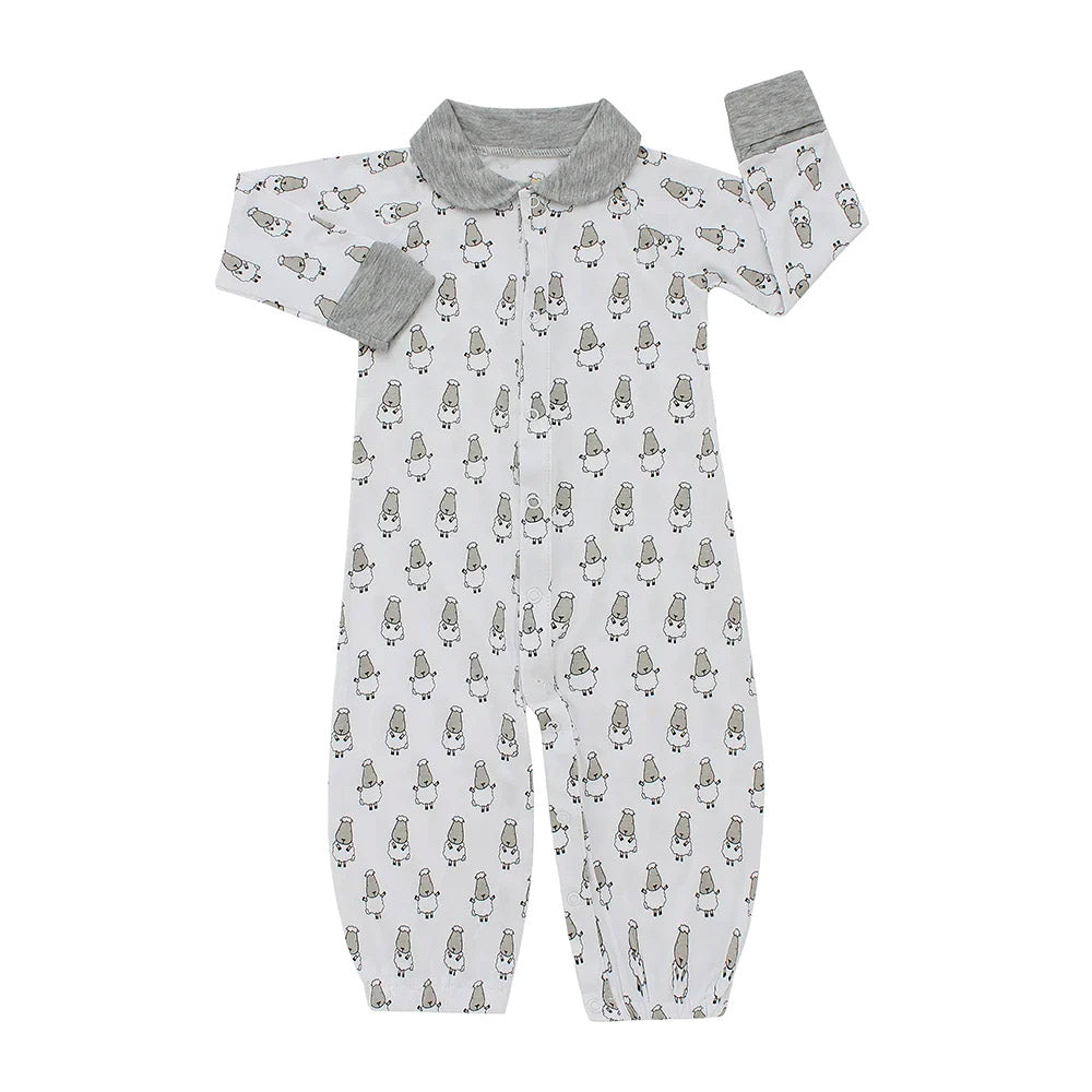 MooMooKow Baa Baa Sheepz Convertible Gown & Romper (0M - 12M)