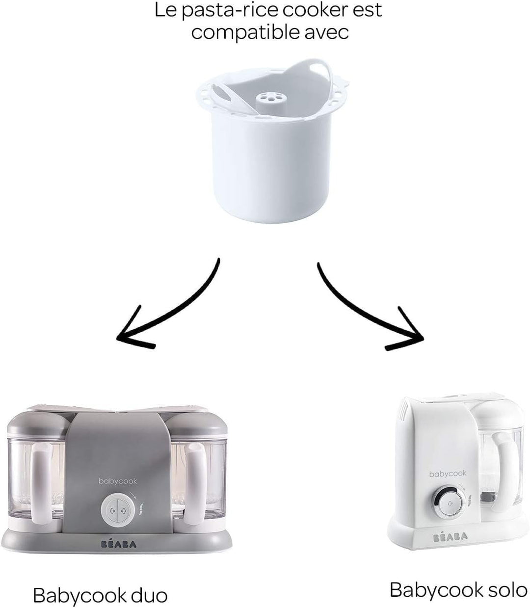 Beaba Babycook Solo & Duo Pasta & Rice Cooker - White