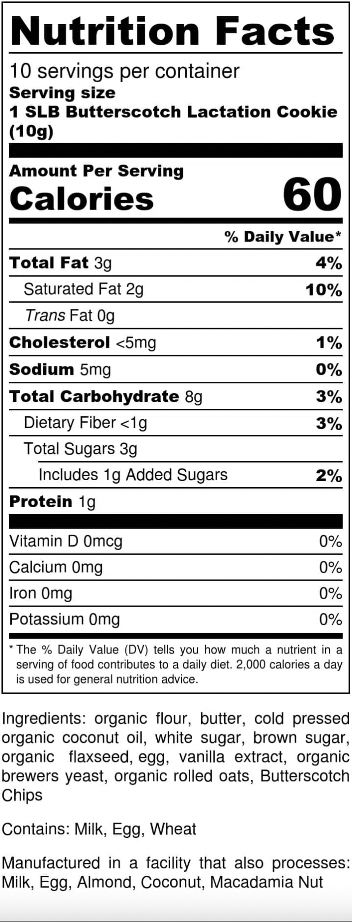 SLB Butterscotch Lactation Cookies 200G