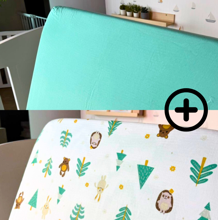 Happy Cot Baby Cot 100% Cotton Fitted Sheet - Green Forest