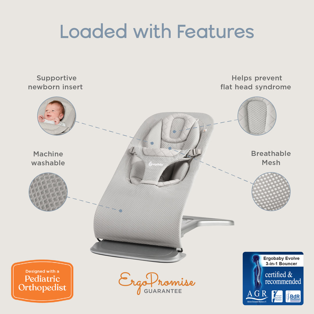 Ergobaby Evolve 3 in 1 Mesh Bouncer | 3 Colors