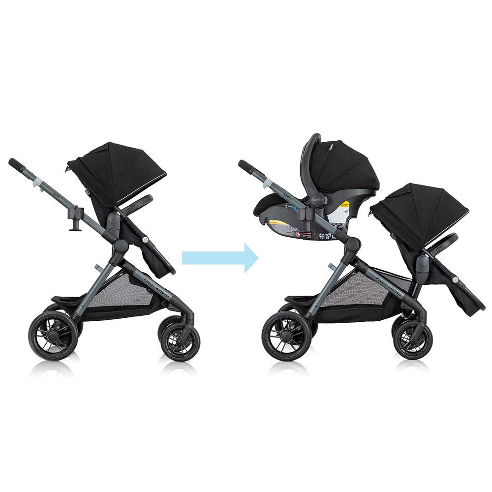 Evenflo Pivot Xpand™ Travel System w/ LiteMax Infant Car Seat - Ayrshire Black (Online Exclusive)