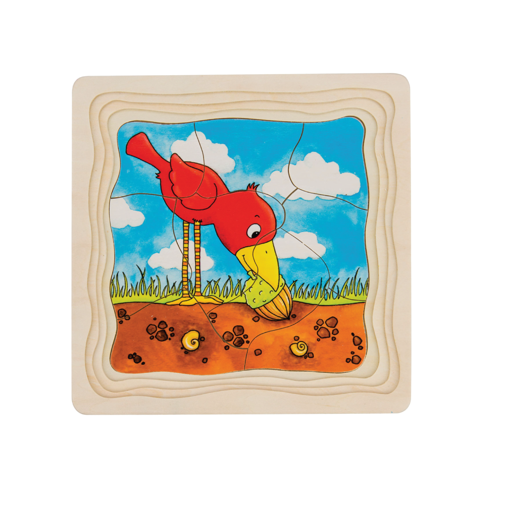 Goki Wooden 4-Layers Puzzle (44pcs) - Nature