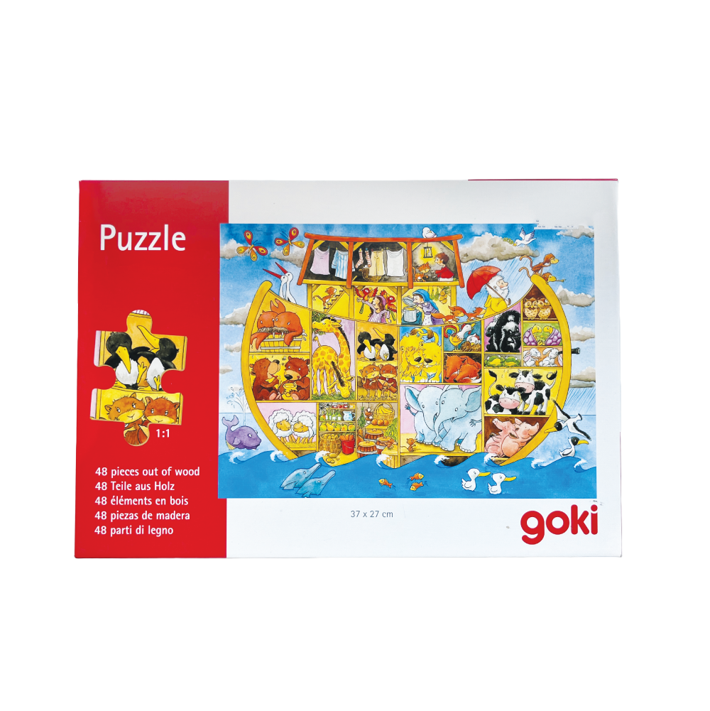 Goki Wooden Puzzle (48pcs) - City / Gingerbread house / Noah Ark