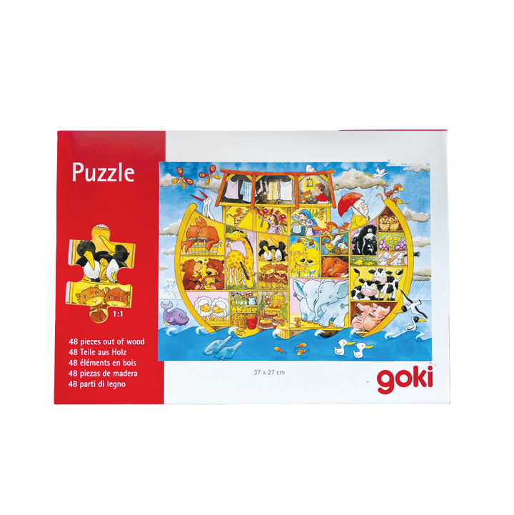 Goki Wooden Puzzle (48pcs) - City / Gingerbread house / Noah Ark