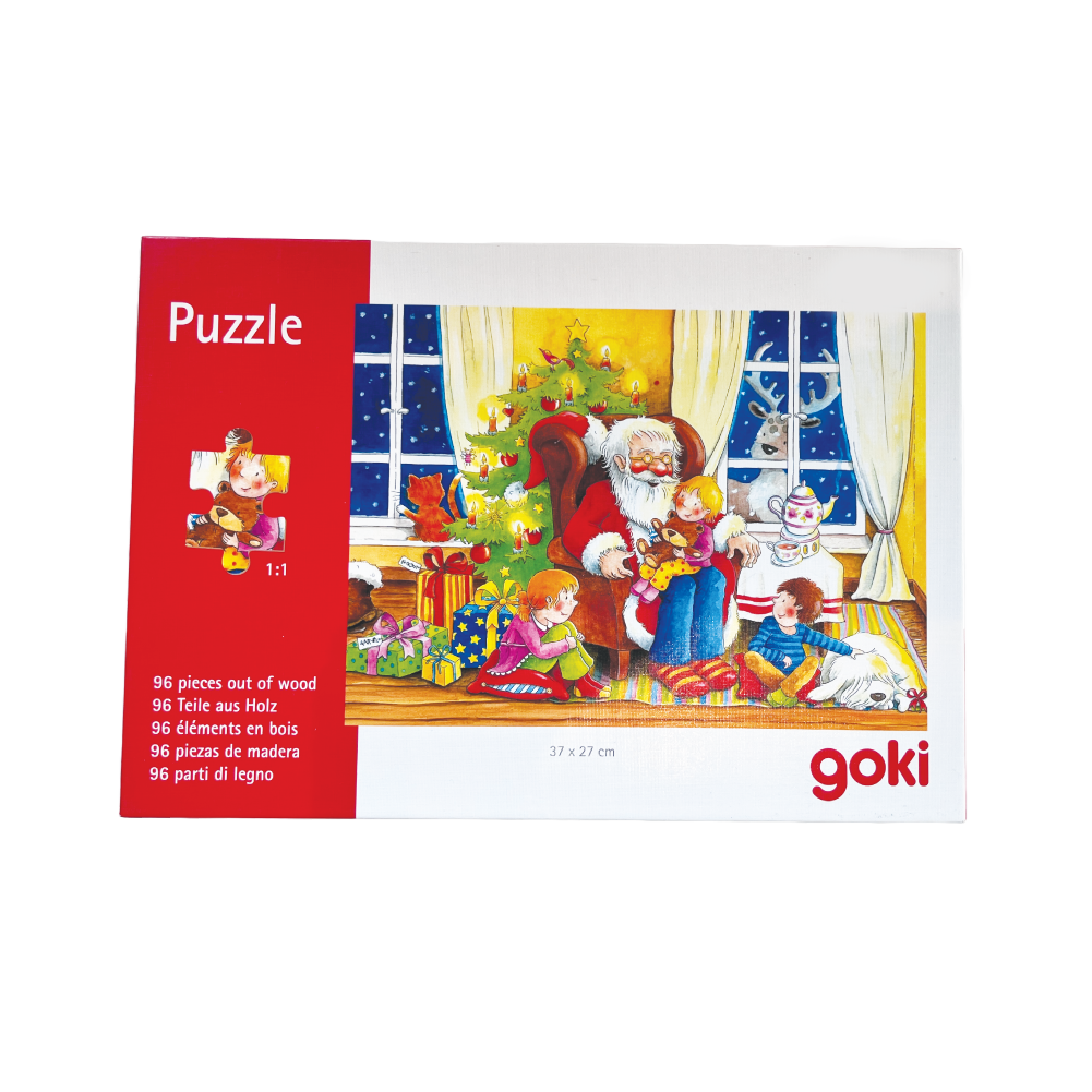 Goki Wooden Puzzle (96pcs) - Horse Show / Riding Stable / Tractor / Exploring Nature / Castle / Pink Castle / Christmas