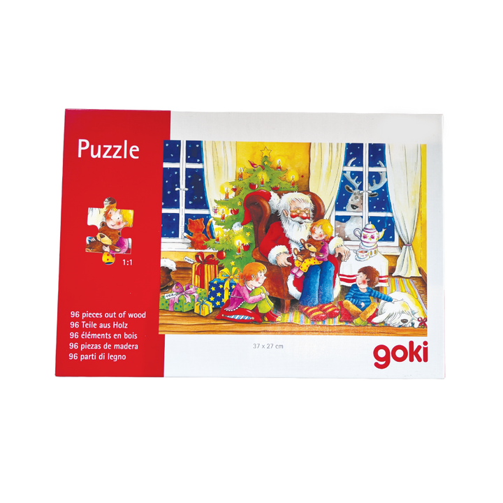 Goki Wooden Puzzle (96pcs) - Horse Show / Riding Stable / Tractor / Exploring Nature / Castle / Pink Castle / Christmas