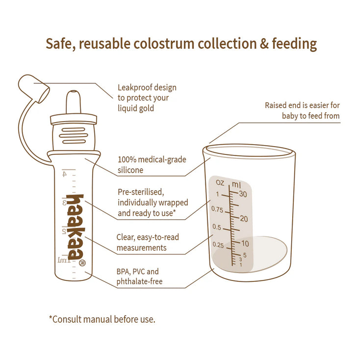 Haakaa Pre-sterilised Silicone Colostrum Collector Feeding Pack - 6pcs