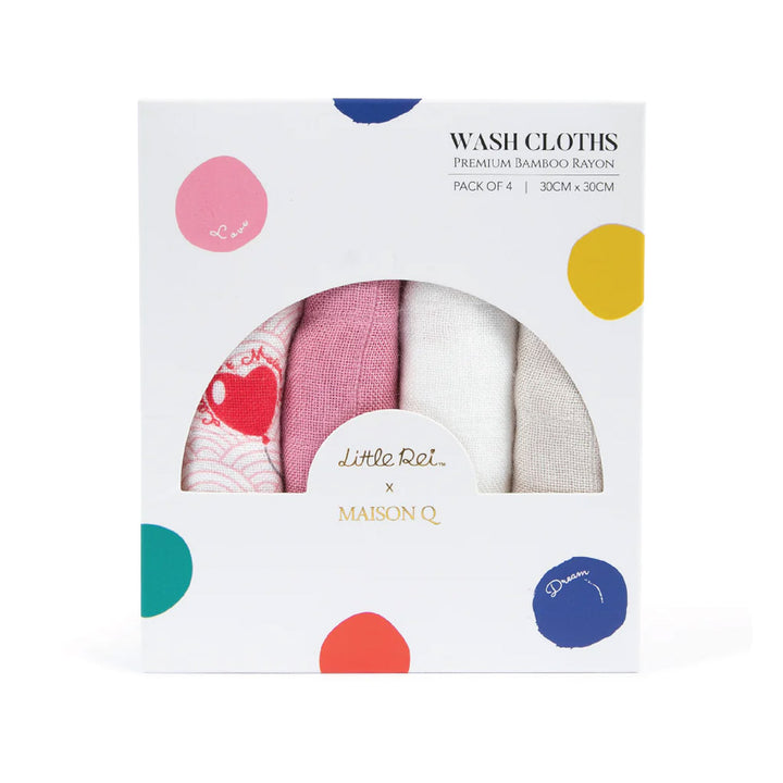 Little Rei x Maison Q Wash Cloth (4pcs) - 2 Designs