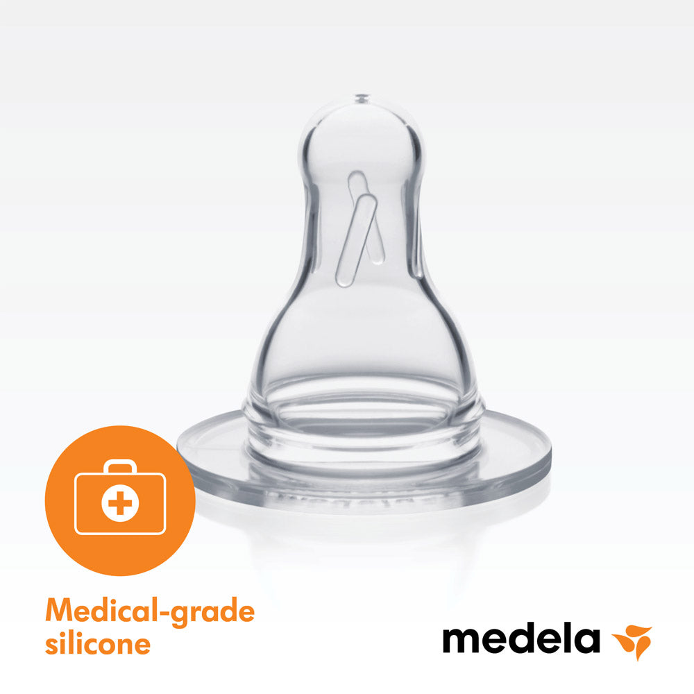 Medela Spare Bottle Teats - Slow / Medium Flow (2pcs/Pack)