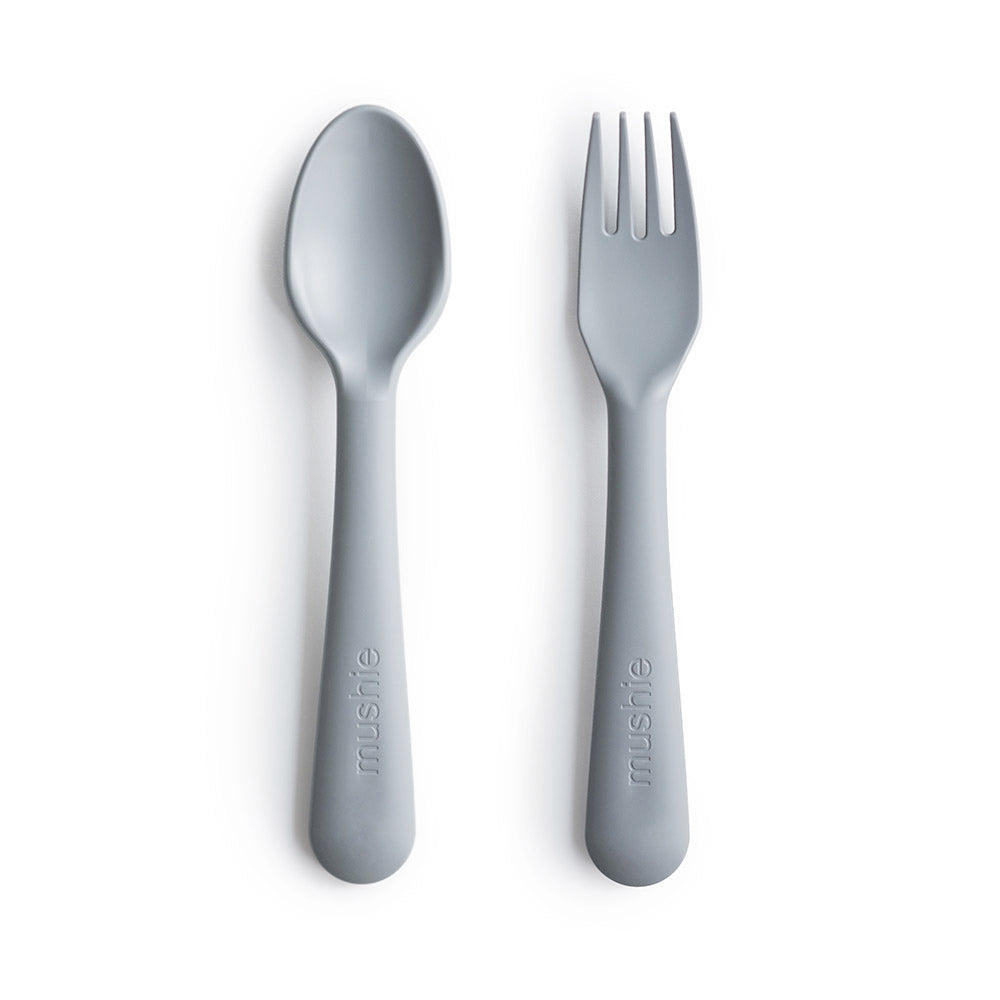 Mushie Dinnerware Fork & Spoon Set - 9 Colors