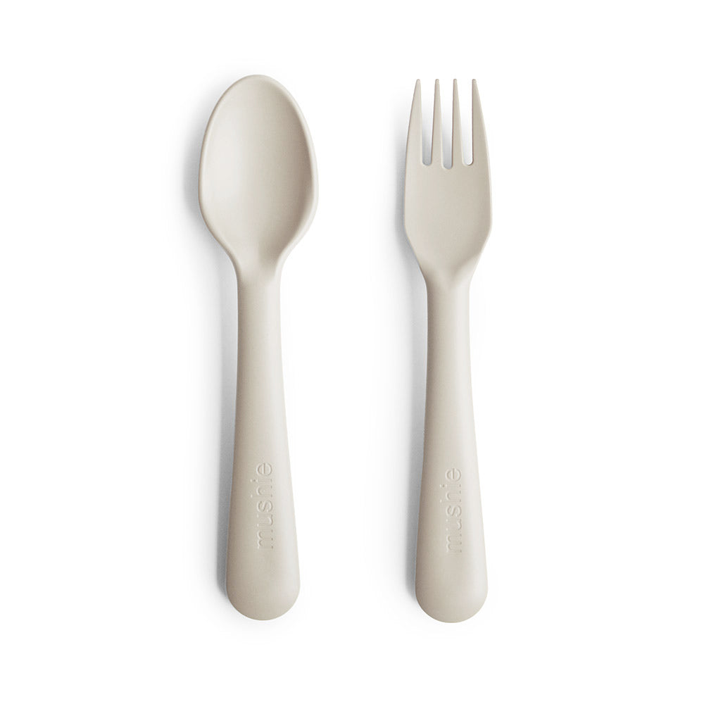 Mushie Dinnerware Fork & Spoon Set - 9 Colors