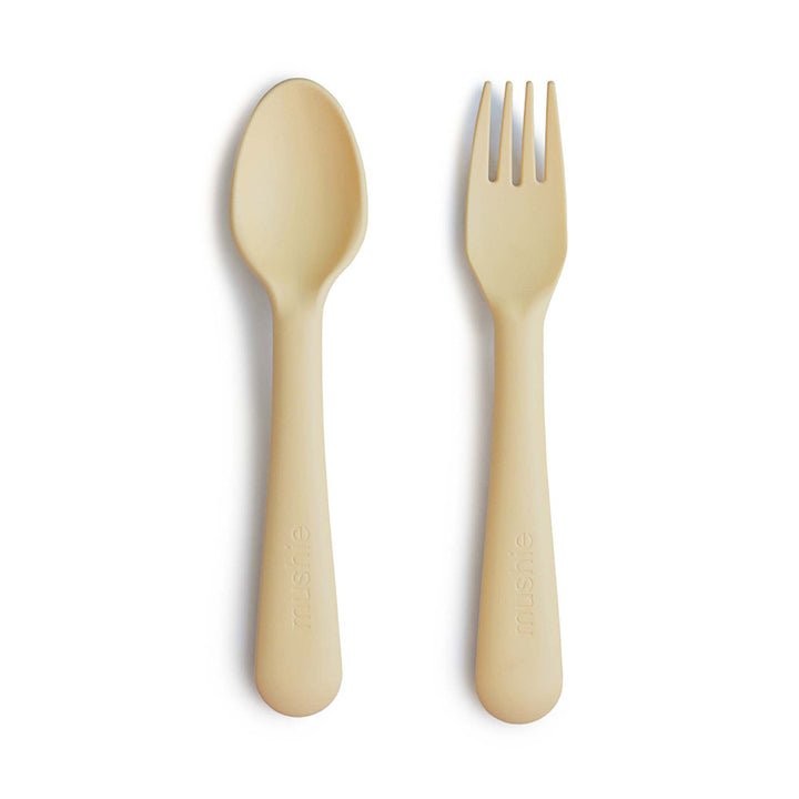 Mushie Dinnerware Fork & Spoon Set - 9 Colors