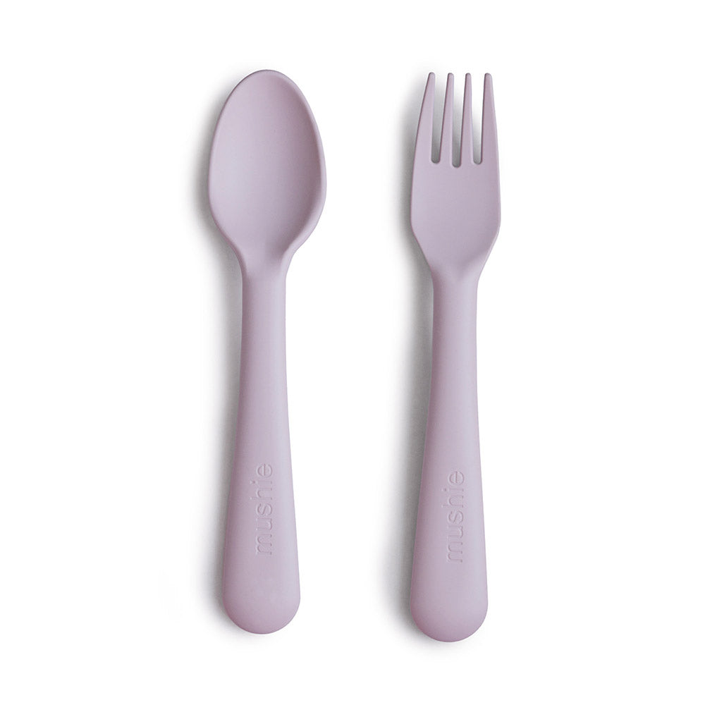 Mushie Dinnerware Fork & Spoon Set - 9 Colors