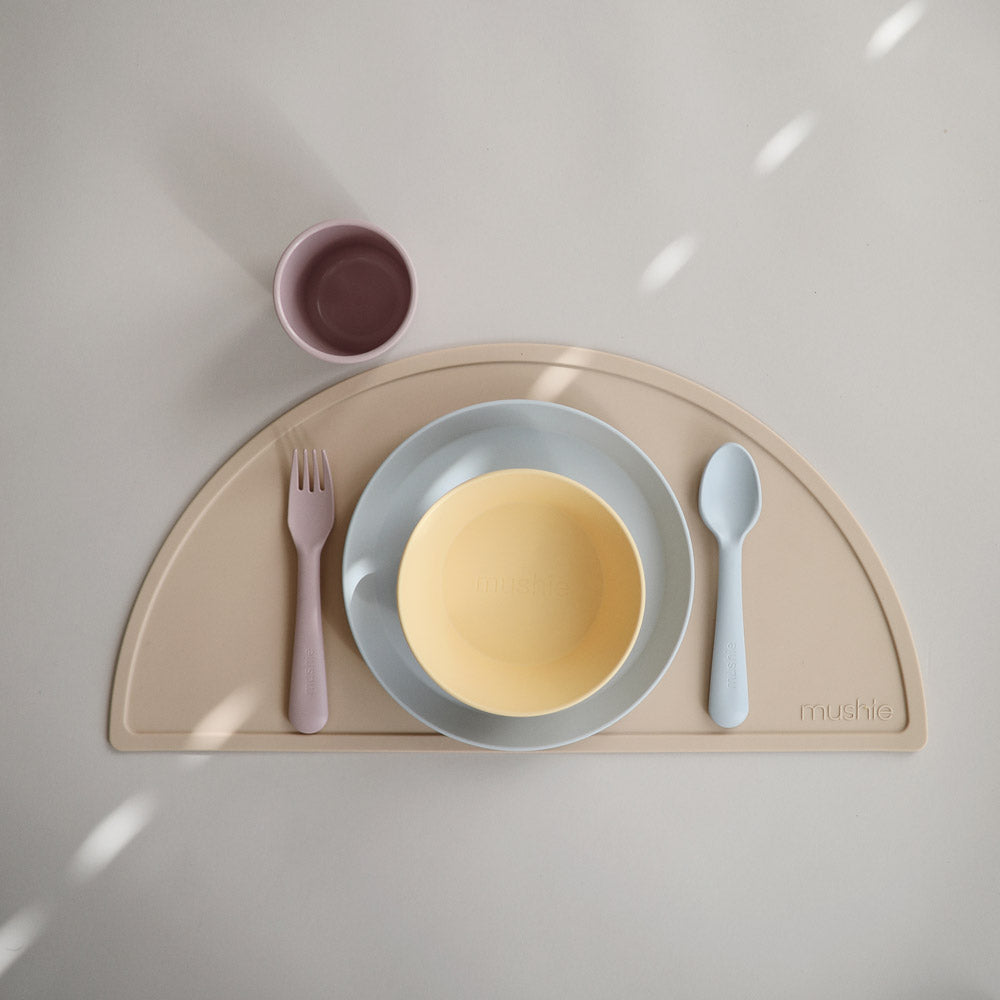 Mushie Dinnerware Fork & Spoon Set - 9 Colors