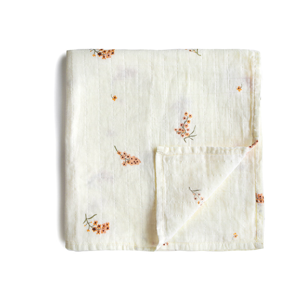 Mushie Organic Cotton Muslin Swaddle Blanket - 4 Colors