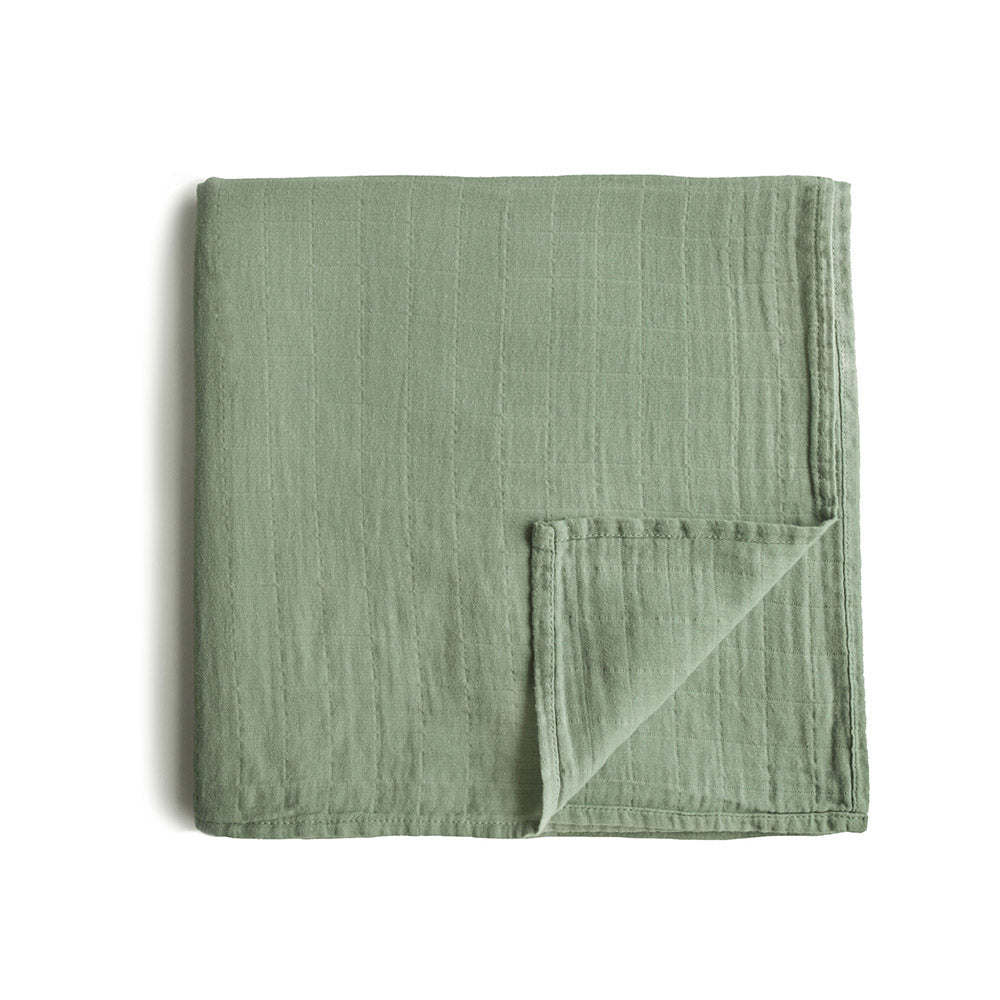 Mushie Organic Cotton Muslin Swaddle Blanket - 4 Colors