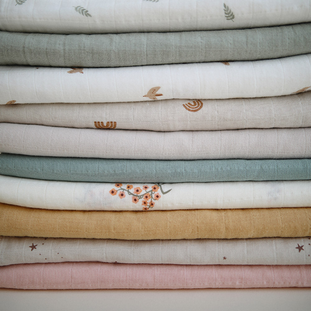 Mushie Organic Cotton Muslin Swaddle Blanket - 4 Colors