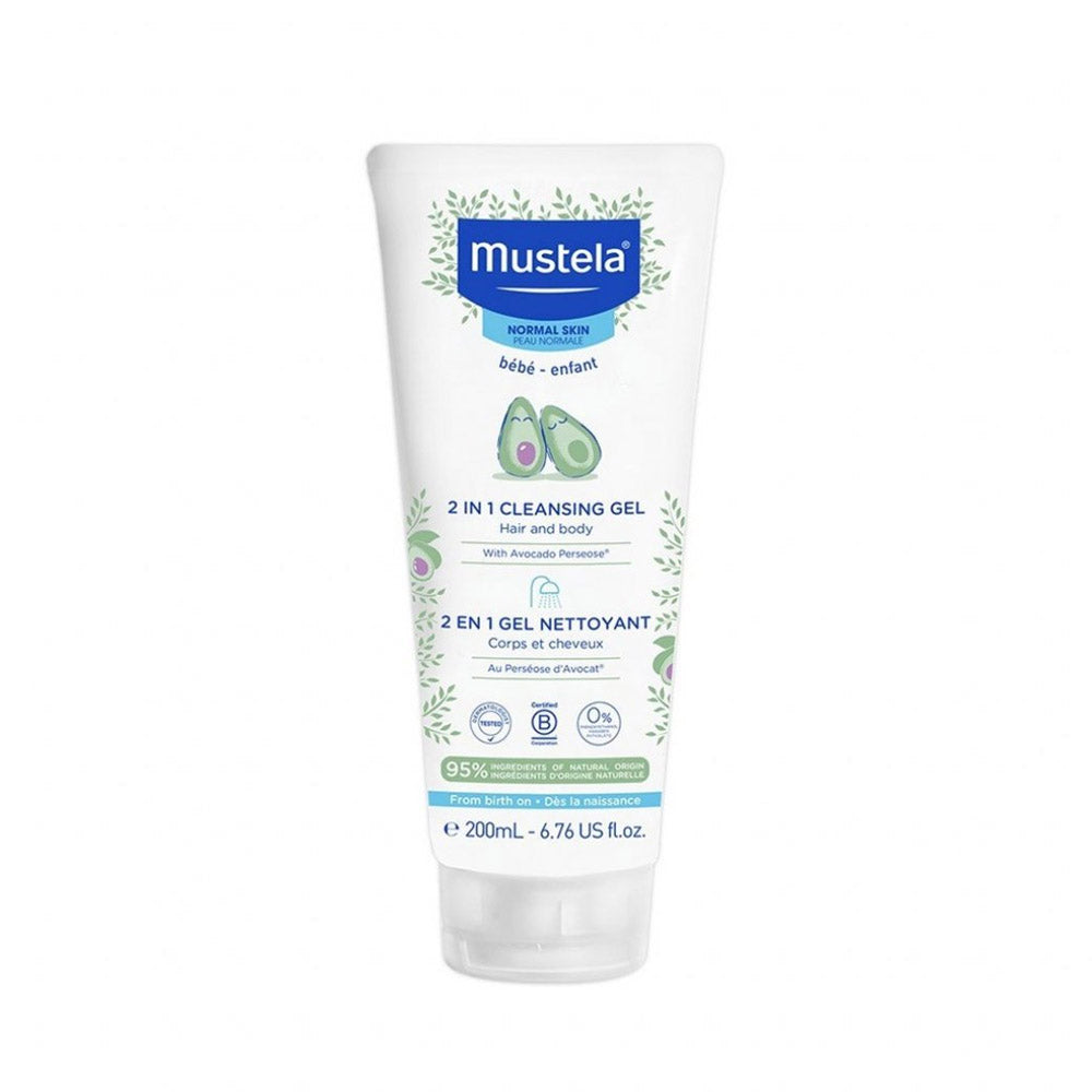 Mustela 2-in-1 Cleansing Gel for Hair & Body with Avocado (200ml)