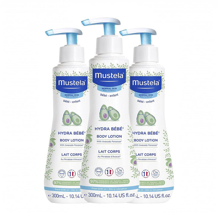 Mustela Hydra Bebe Body Lotion with Avocado (300ml) - Single Pack/Twin Pack/Triple Pack