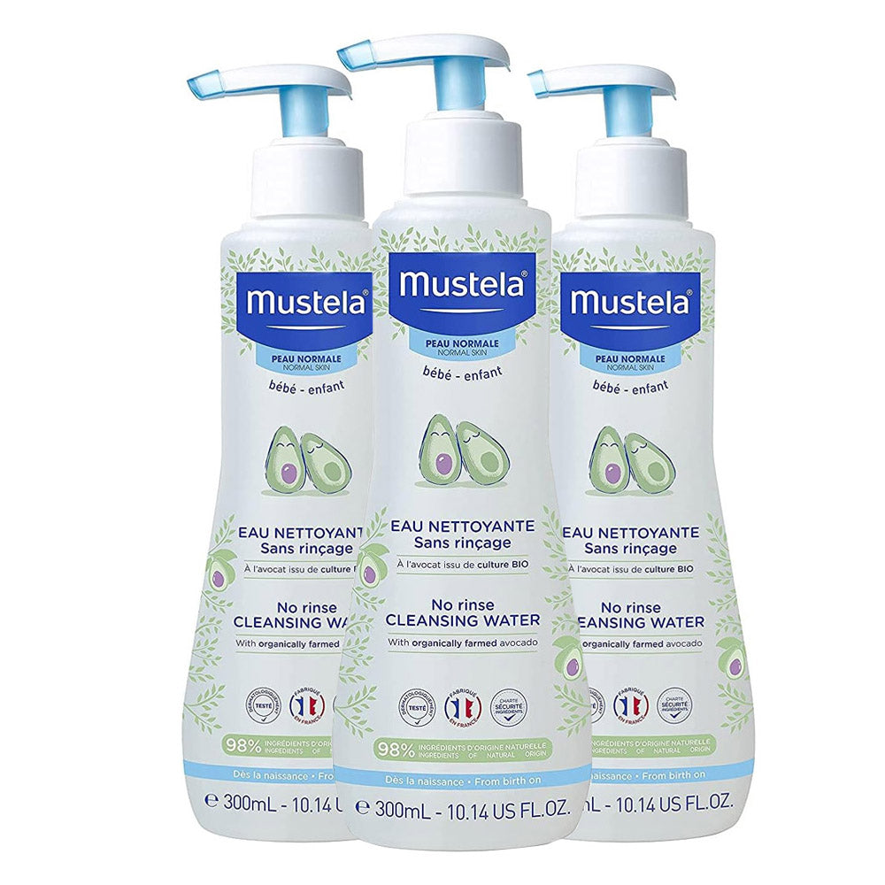 Mustela No-Rinse Baby Cleansing Water with Avocado (300ml) - Single Pack/Twin Pack/Triple Pack