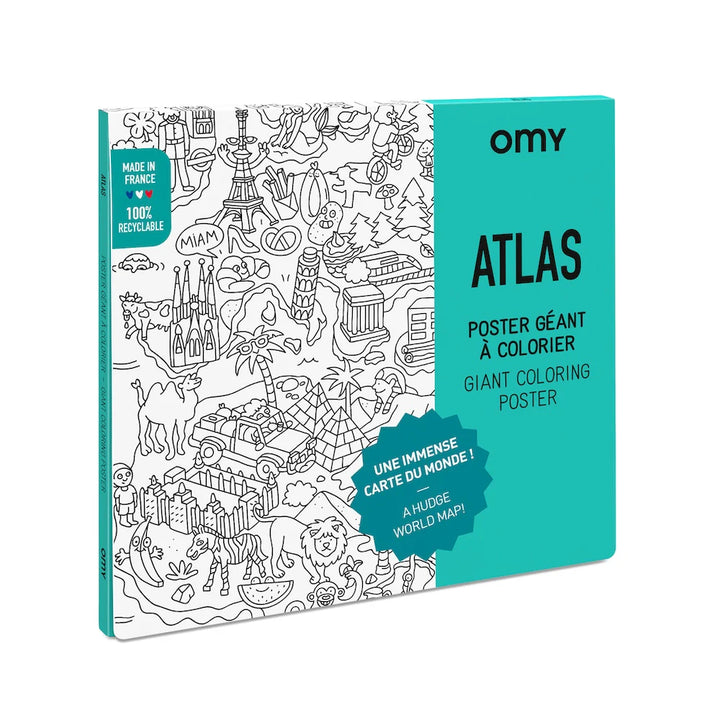 OMY Giant Coloring Poster - Atlas (100 x 70cm)