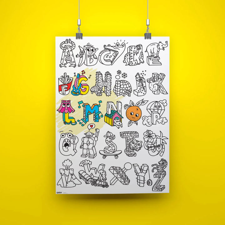 OMY Giant Coloring Poster - Abc (100 x 70cm)