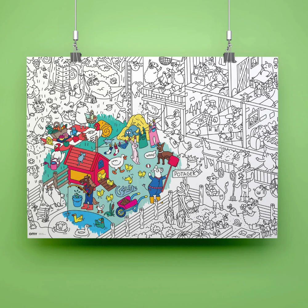 OMY Giant Colouring Poster - Farm