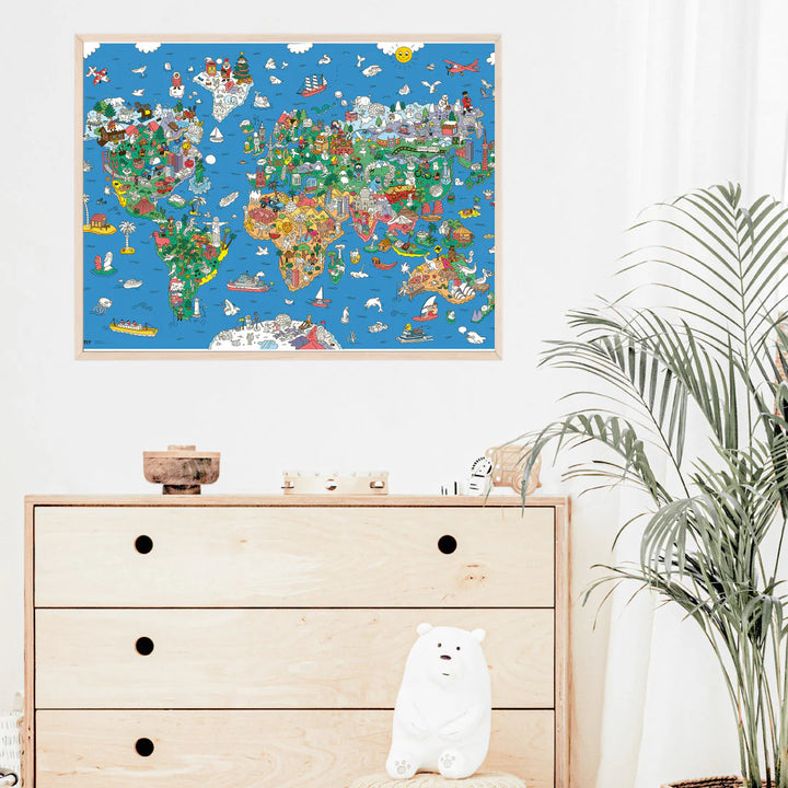 OMY Giant Poster & Stickers - Atlas (100 x 70cm)