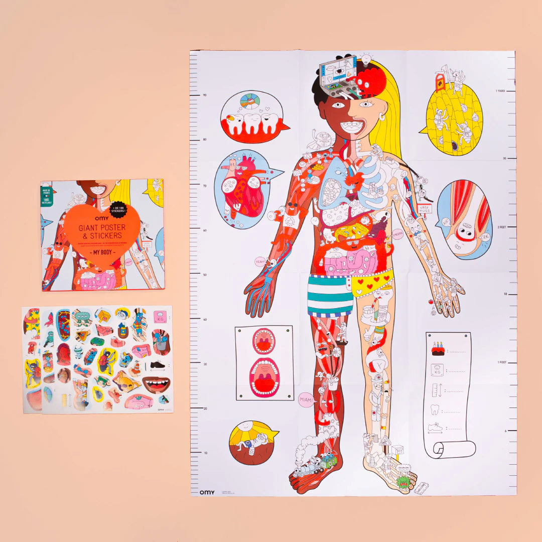 OMY Giant Poster & Stickers - My Body (100 x 70cm)