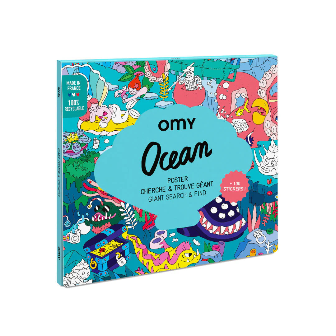 OMY Giant Poster & Stickers - Ocean (100 x 70cm)