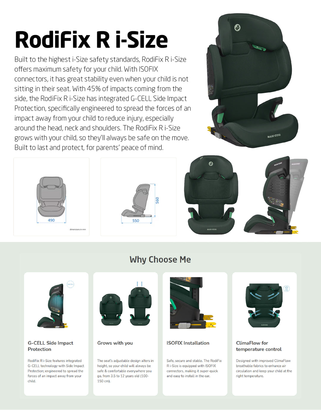 Maxi Cosi RodiFix R i-Size Authentic Graphite – Jarrons