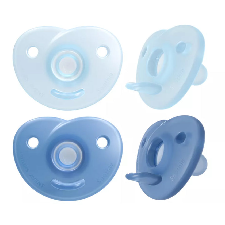 Philips Avent Curved Soothie - Blue / Pink (0 - 6M) (Twin Pack)