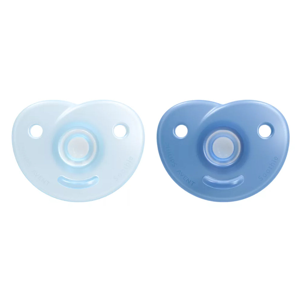 Philips Avent Curved Soothie - Blue / Pink (0 - 6M) (Twin Pack)