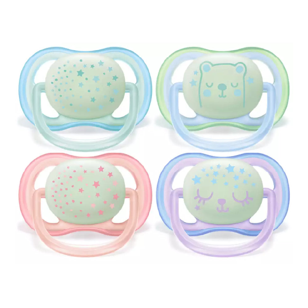 Philips Avent Premium Ultra Air Soother - Night Time (0 - 18M+) (Twin Pack)