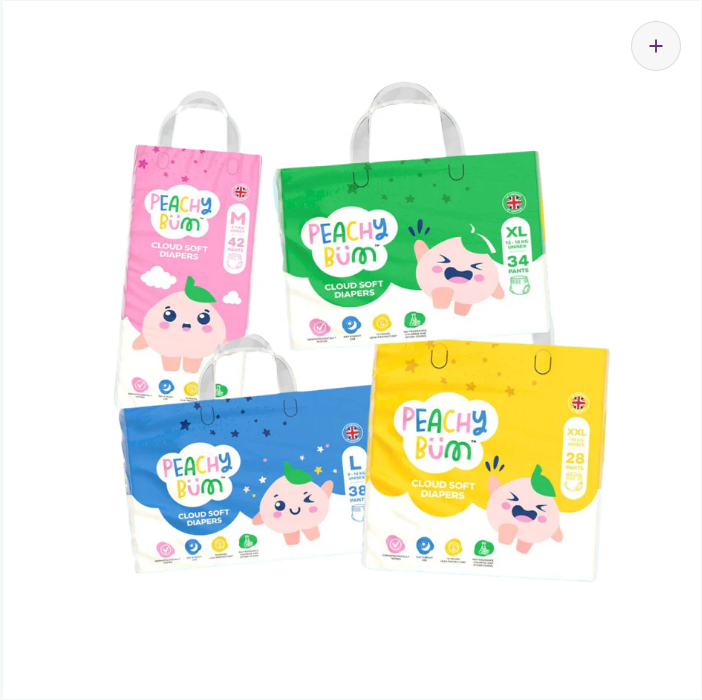 PeachyBum Cloud Soft Pants Diapers | 4 Sizes | Carton Deal